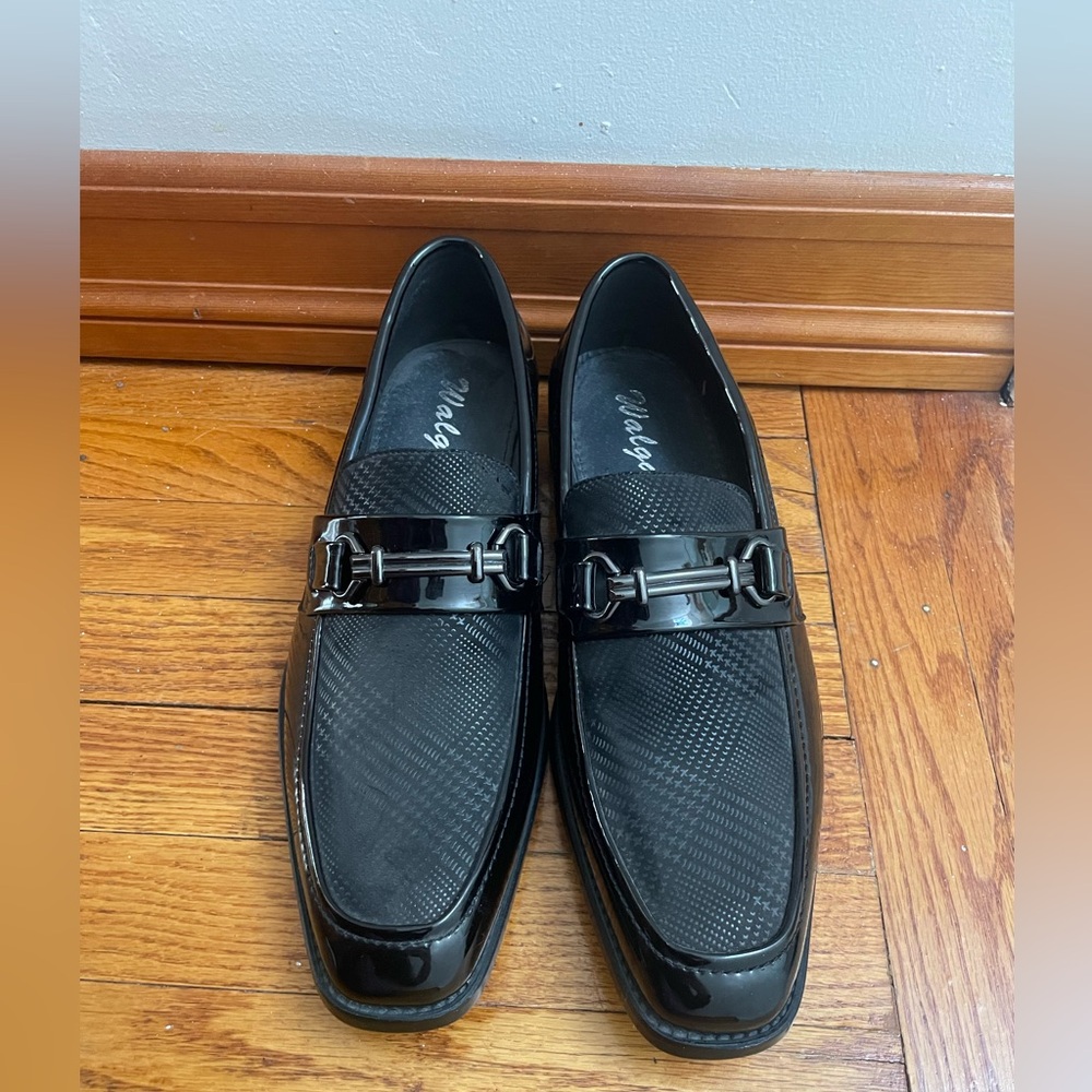 Walgate Men’s Textured Formal Black Slip On Dress Loafers Size 9
